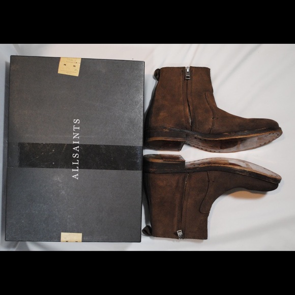 SOLD - ALL SAINTS Taupe Suede Range Boots Men - Picture 5 of 8
